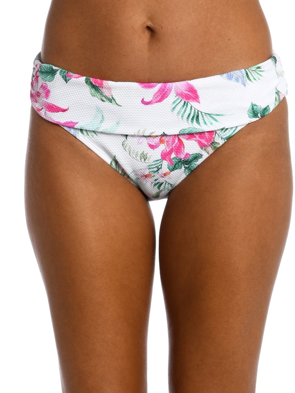 La Blanca NWT Polynesian Paradise Shirred Band Hipster Swim Bottom Womens Sz 14